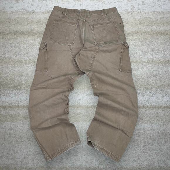 Duluth Trading Company Other - Vintage Y2K Duluth Trading Work Pants 36x32 Baggy Fit Wheat Tan Canvas Cargos